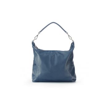 Geanta dama piele -  Saculet Dora - bleumarin - 42x12x32 cm