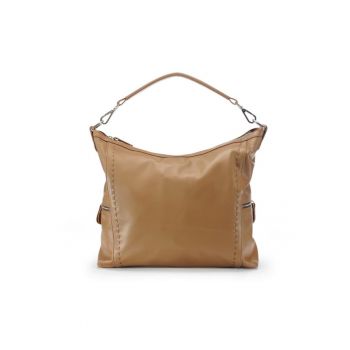 Geanta dama piele -  Saculet Dora - coniac - 42x12x32 cm