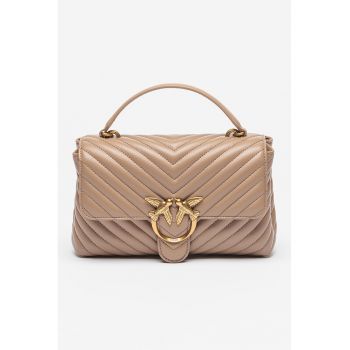 Geanta de piele cu bareta de umar Love Lady Puff