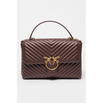 Geanta din piele cu bareta Love Lady Puff