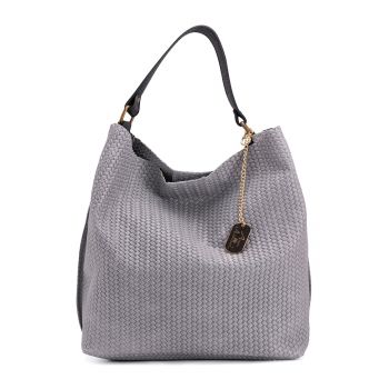 Geanta hobo de piele cu aspect impletit Sebastiana