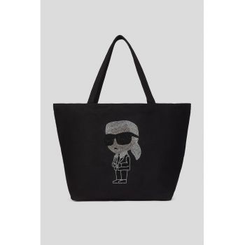 Geanta shopper cu aplicatii de strasuri