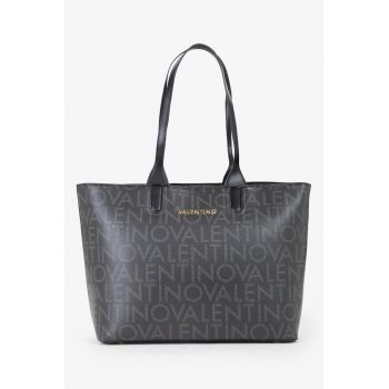 Geanta shopper de piele ecologica cu model logo