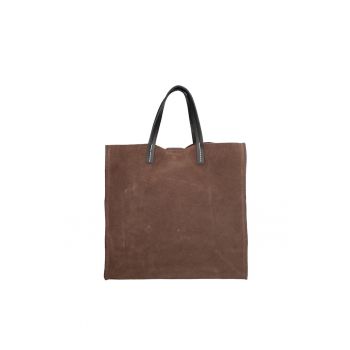 Geanta tote din piele intoarsa cu etui detasabil Novara Lux