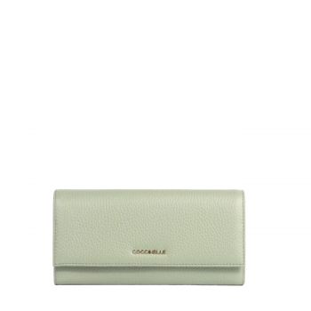 Metallic soft grained leather greenery
