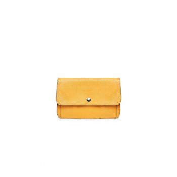 Port documente piele -  Themis - galben - 23 x 3 x 14.5 cm