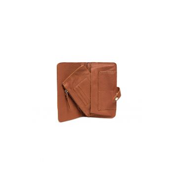 Portofel piele -  Fortuna - coniac - 12 x 2 x 12 cm