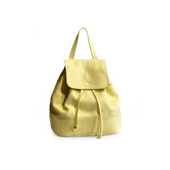 Rucsac dama piele -  Anna - galben - 28 x 12 x 32 cm
