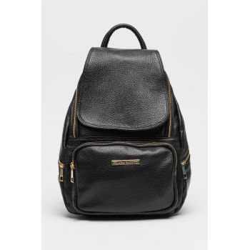 Rucsac din piele cu aspect granulat