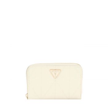 Aldina medium zip around wallet off white