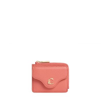 C-me cardholder grained leather pink clay