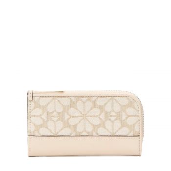 Devin small slim bifold wallet beige