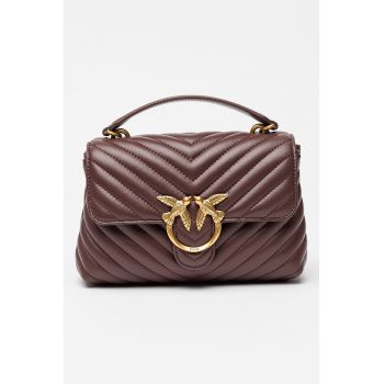 Geanta crossbody de piele cu aspect matlasat Love Lady Geanta crossbody de piele cu aspect matlasat Love Lady