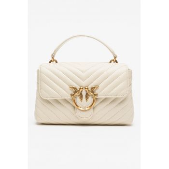 Geanta crossbody de piele cu aspect matlasat Love Lady
