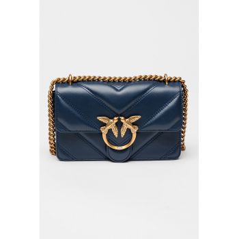 Geanta crossbody de piele cu aspect matlasat
