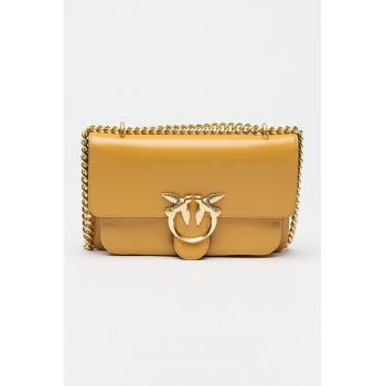 Geanta crossbody de piele cu bareta din lant
