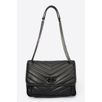 Geanta crossbody de piele cu barete din lant