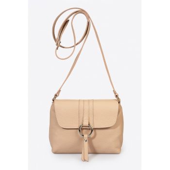 Geanta crossbody de piele cu clapa