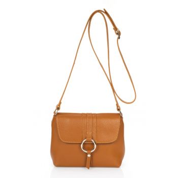 Geanta crossbody de piele cu clapa