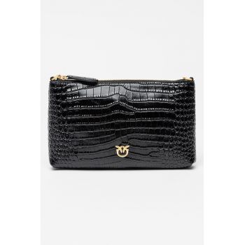 Geanta crossbody de piele cu model piele de crocodil Geanta crossbody de piele cu model piele de crocodil
