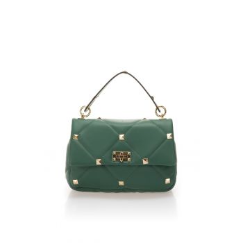 Geanta crossbody - de piele cu tinte