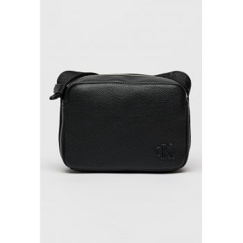 Geanta crossbody de piele ecologica cu logo in relief