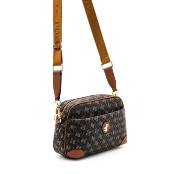Geanta crossbody de piele ecologica cu model logo