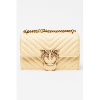 Geanta crossbody din piele cu aspect matlasat Love One Geanta crossbody din piele cu aspect matlasat Love One