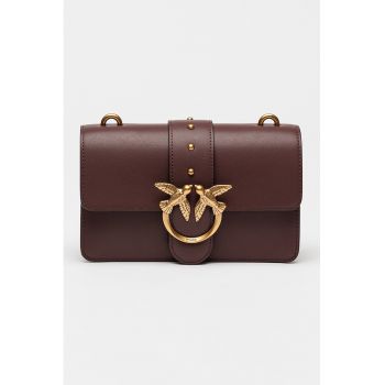 Geanta crossbody din piele cu bareta din lant