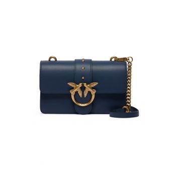 Geanta crossbody din piele cu bareta din lant