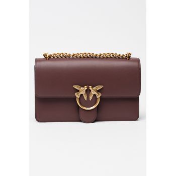 Geanta crossbody din piele cu bareta din lanta Love One Geanta crossbody din piele cu bareta din lanta Love One