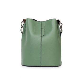 Geanta dama  Mimosa - piele naturala - bucket bag - verde menta - 28x24x17cm Geanta dama  Mimosa - piele naturala - bucket bag - verde menta - 28x24x17cm