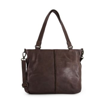 Geanta de umar -  piele naturala - maro - 3 compartimente interioare - 29x34x11cm