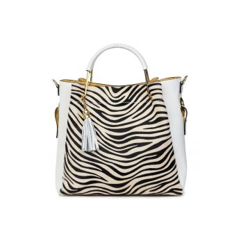 Geanta din piele cu par de ponei Fabiana - coniac/animal Geanta din piele cu par de ponei Fabiana - coniac/animal