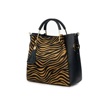 Geanta din piele cu par de ponei Fabiana - coniac/animal Geanta din piele cu par de ponei Fabiana - coniac/animal