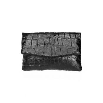 Geanta plic de piele cu model piele de reptila