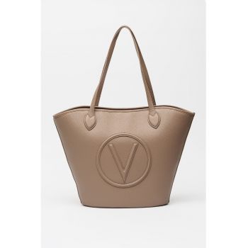 Geanta shopper din piele ecologica cu logo in relief