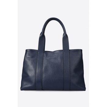 Geanta shopper uni din piele cu fermoar