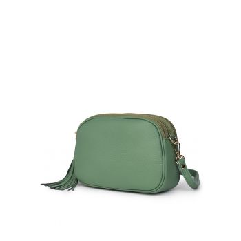 Poseta din piele cu trei compartimente Felicia verde Poseta din piele cu trei compartimente Felicia verde