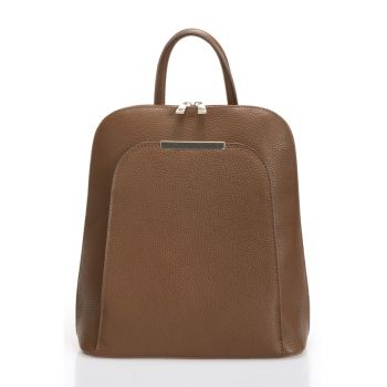 Rucsac din piele cu buzunar exterior