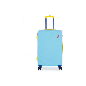 Troler  model T5938-2 - mediu - albastru - din material plastic Troler  model T5938-2 - mediu - albastru - din material plastic