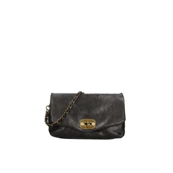 Geanta crossbody de piele cu inchidere metalica Floralla Geanta crossbody de piele cu inchidere metalica Floralla