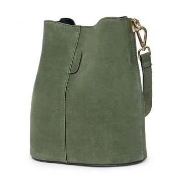 Geanta dama din piele intoarsa Milena verde Geanta dama din piele intoarsa Milena verde