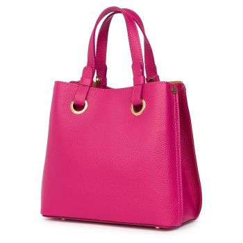Geanta dama din piele naturala Ilona fucsia