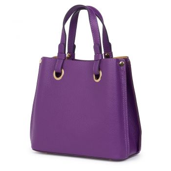 Geanta dama din piele naturala Ilona mov