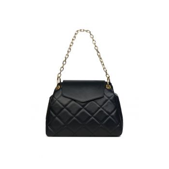 Geanta din piele matlasata Evia fucsia Geanta din piele matlasata Evia fucsia