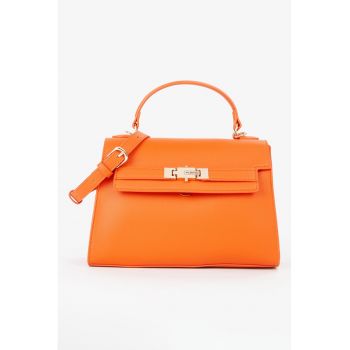 Geanta duffle de piele ecologica cu bareta detasabila Geanta duffle de piele ecologica cu bareta detasabila