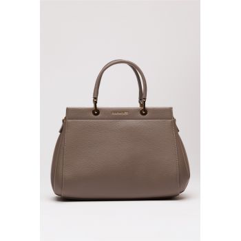 Geanta office taupe din piele ecologica