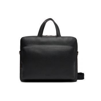 Geanta pentru laptop barbati -  piele ecologica - negru Geanta pentru laptop barbati -  piele ecologica - negru