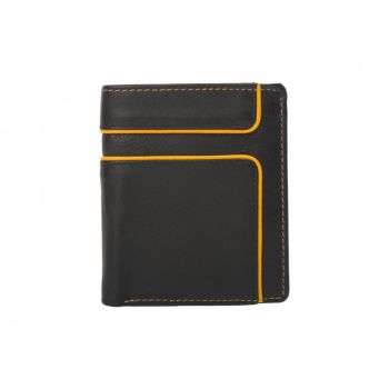Portofel barbati Delis, Arin PT1433, piele naturala, Negru-Galben Portofel barbati Delis, Arin PT1433, piele naturala, Negru-Galben
